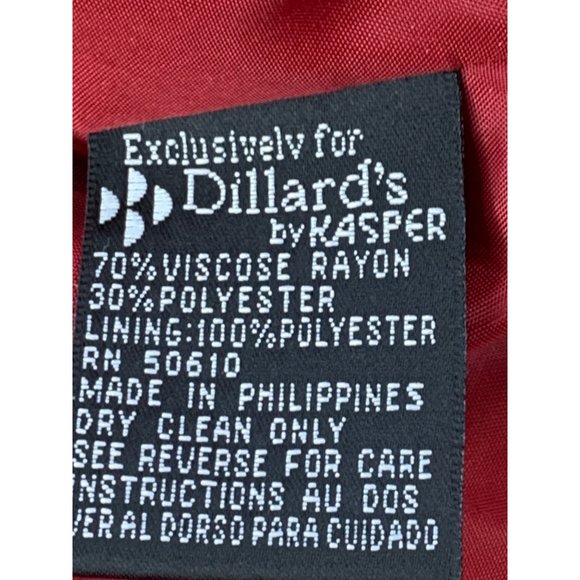 Kasper for Dillards Red Blazer Size 12 Lined 5 Button Stand Collar Holiday 6618 - Picture 7 of 14
